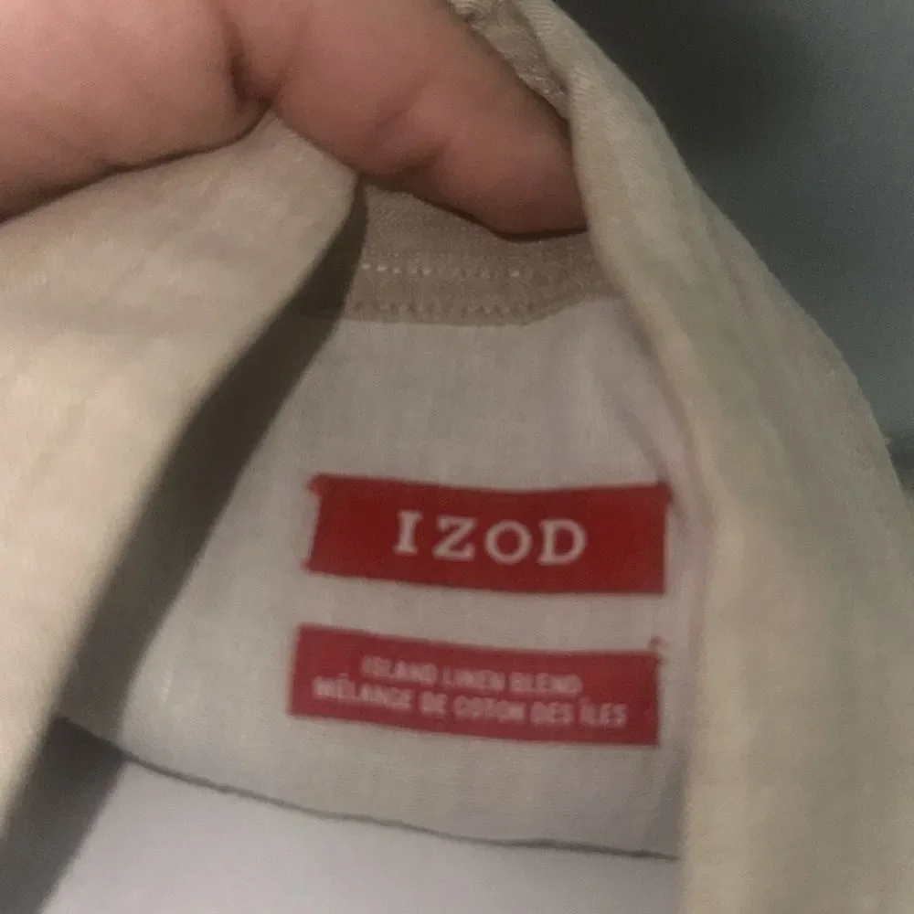 IZOD linen short sleeve button up shirt Size Large - Picture 2 of 2